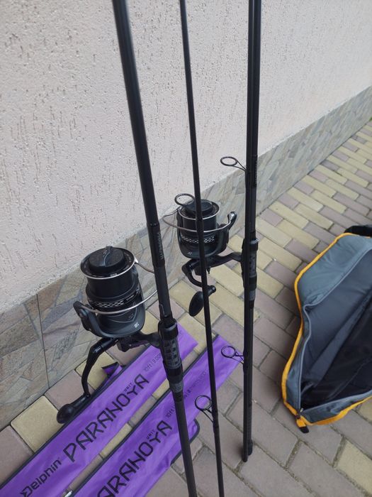 Seturi crap 2x: sonik sk47 3.66m, shimano aerlex, delphin paranoya, tica 5000