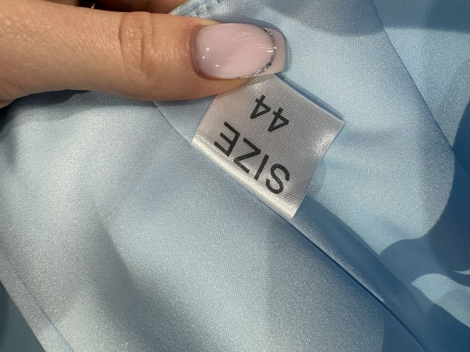 Дамска синя рокля шита по поръчка