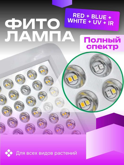 Фитолампа для растений, фитопанель, полный спектр 278 светодиодов