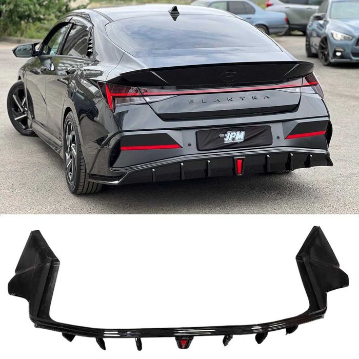 Диффузор заднего бампера с LED-лампой Hyundai Elantra 2023+