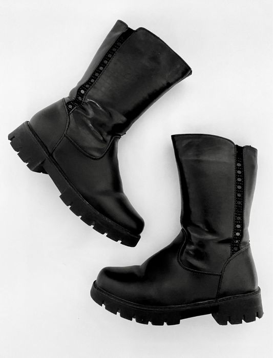 Обувь для девочек. Турция. Кожа. Сапоги, уги, туфли-лоферы. Чёрные.