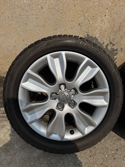 Jante Audi A1 A3 A4 cu cauc Bridgestone iarna 195/50/R16 dot2016 5-6mm