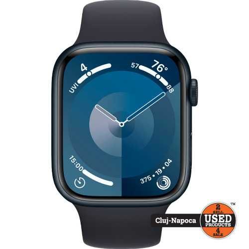 Apple Watch Series 9, 45mm, Midnight Aluminium, Midnight Sport Band, GPS A2980 | UsedProducts.ro