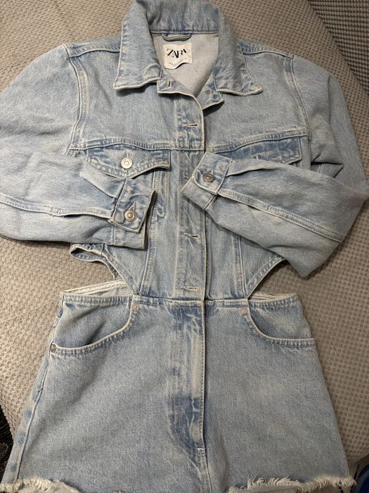 Зара Zara XS гащеризон деним дънков