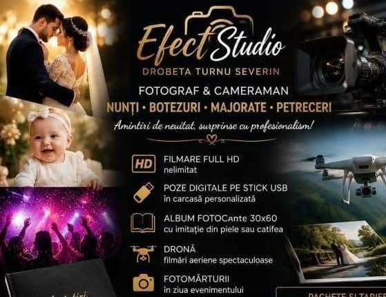 Cameraman~Fotograf Nunți-Botezuri-Majorate-Petreceri !