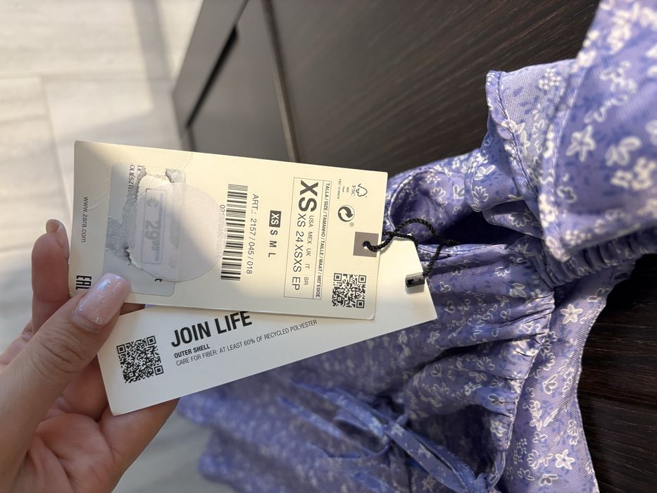 Рокля Zara нова сатен ХС