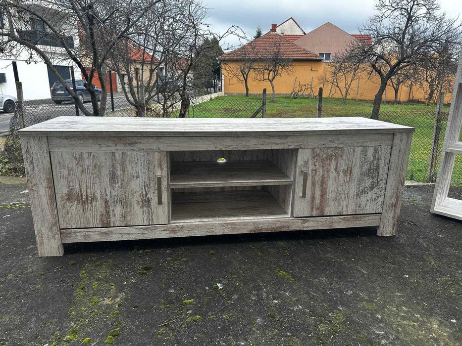 Comoda TV si biblioteca (etajera) in stil rustic