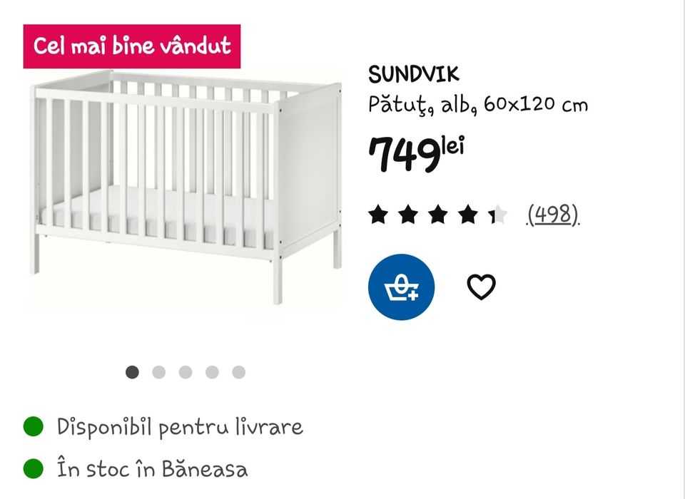 Pătuț bebe SUNDVIK