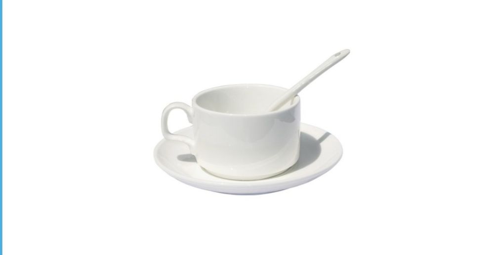 Комплект чаша, чинийка, лъжичка за сублимация1