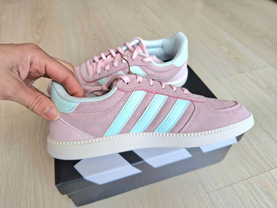 Adidași tenisi sneakersi Adidas din piele întoarsă autentică