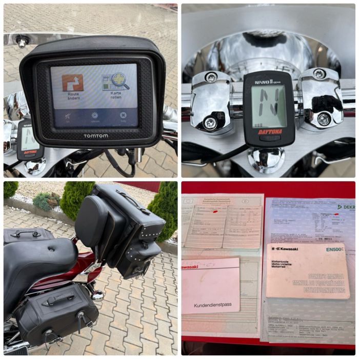 KAWASAKI EN500 PERMIS A2 MODEL UNICAT+EXTRA CROM+SIDE CASE+TOP CASE 46 cai navigatie impecabil pt pretentiosi recent adus din Germania km reali+carte