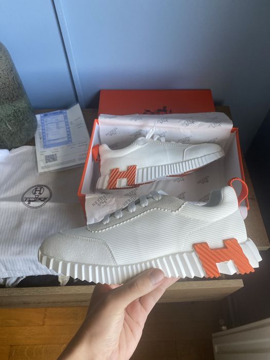 Hermes Bouncing Alb-portocaliu -Full box-Livrare cu verificare-41,42,43