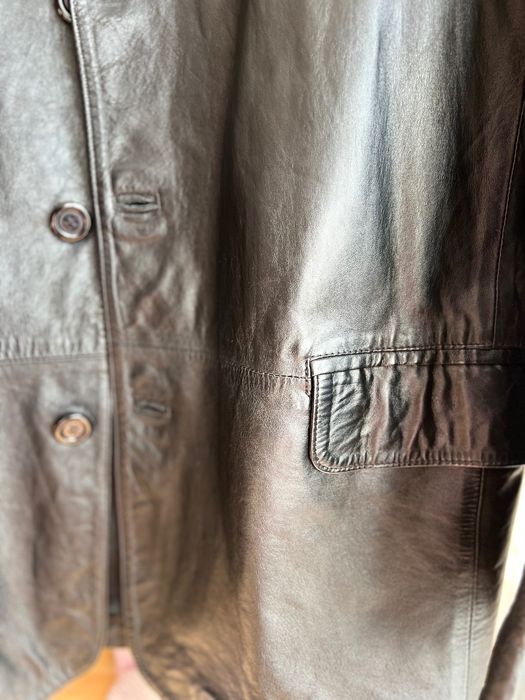 Мъжко кожено яке тип сако, размер XL, ръчна изработка, като ново