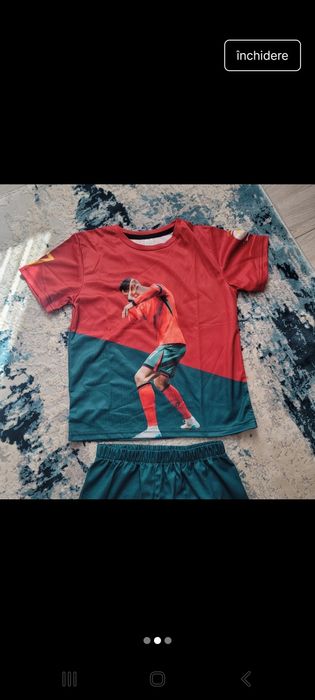 Costum de fotbal Ronaldo pentru copii 5/6 ani marimea 120