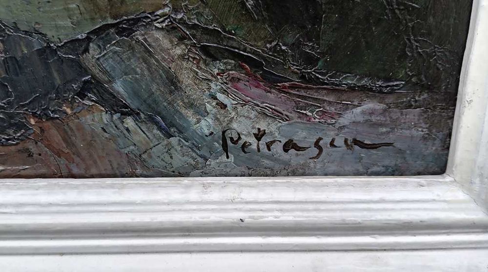 Tablou vechi - stanci - semnat Petrascu