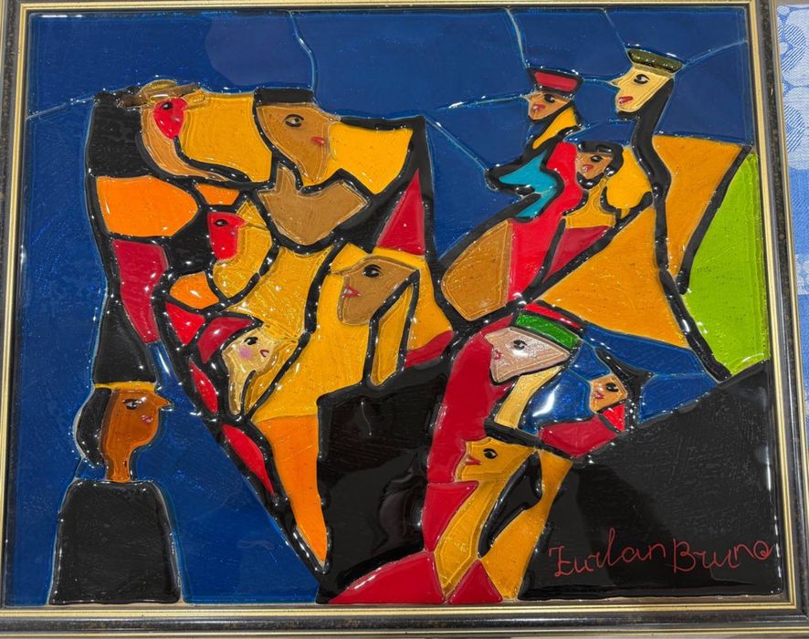 Итальянская картина из стекла Мурано в рамке, Bruno Zurlan