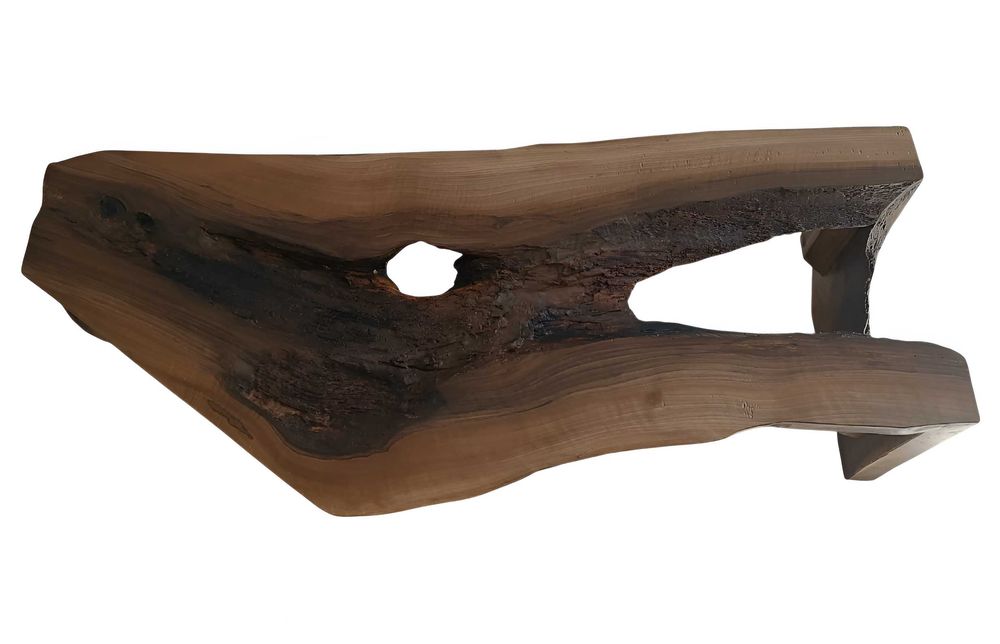 Masa de cafea spectaculoasa lemn masiv de Nuc sculptat manual - Lux