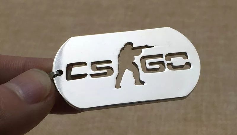 Breloc chei lant Counter Strike CS-GO Metal inox