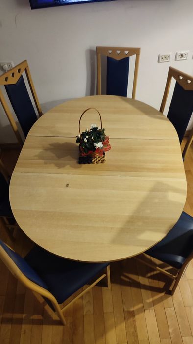 Vand masa extensibila lemn si inox