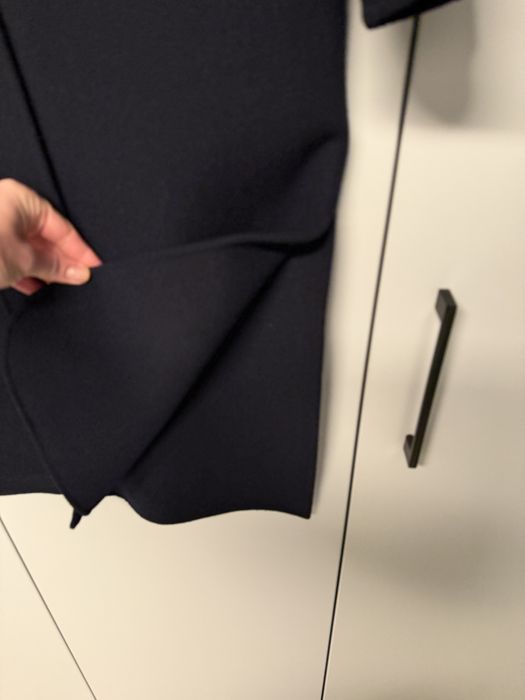 Дамско палто Massimo Dutti – тъмносиньо, 80% вълна, EU 34