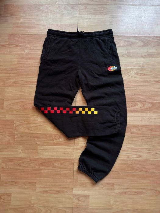 Pantaloni pants sweats joggers tapered Vans flame black cotton