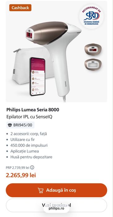 Epilator laser IPL  PHILIPS se vinde urtgent !!!