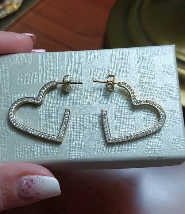 Обеци "СЪРЦЕ"със циркони