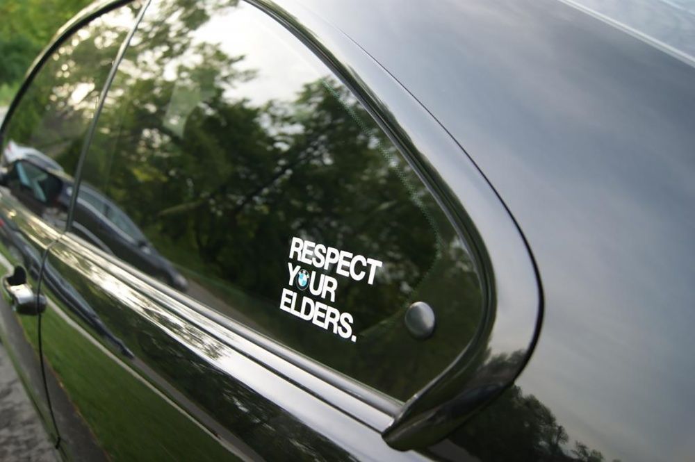 Respect your elders bmw стикер бмв е36 е46 е60 е61