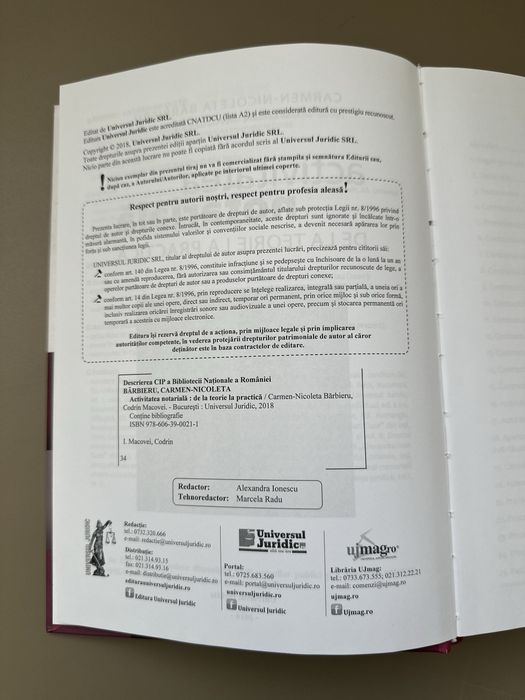 Activitatea notarială – De la teorie la practică – Bărbieru, Macovei