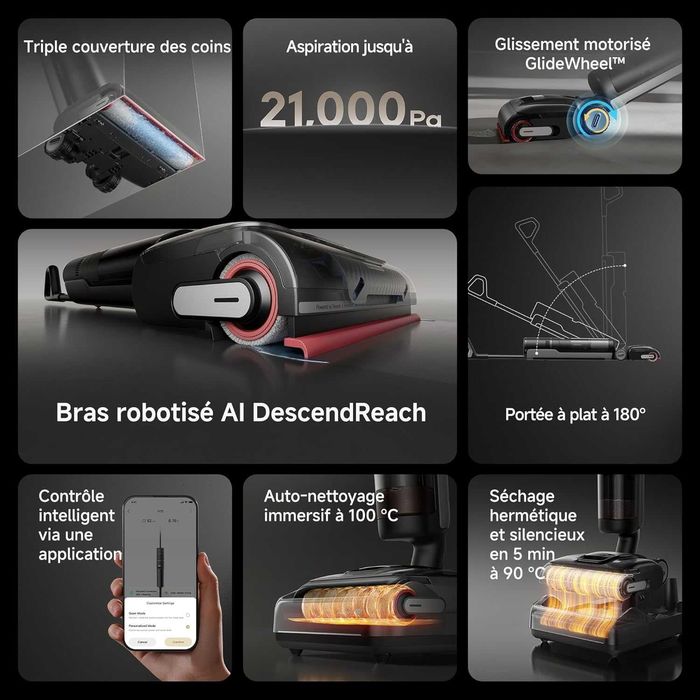 Безжична прахосмукачка за сухо и мокро почистване Dreame H15 Pro 21000Pa