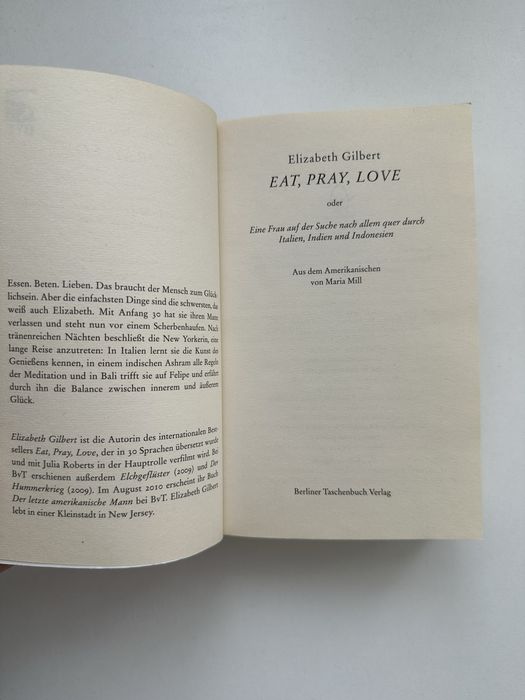 Книга на немецком Ешь, молись, люби