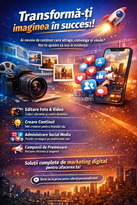 Servicii editare foto-video, creare continut, administrare si promovare social media