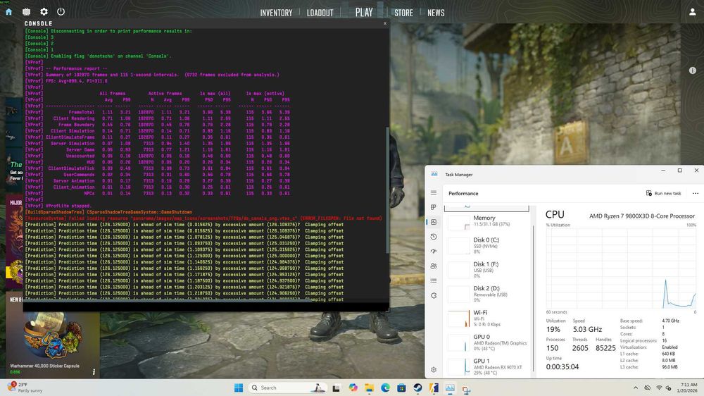 PC Gaming Ryzen 7 9800X3D RX 9070 XT