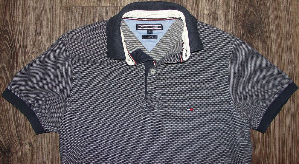Tricou TOMMY HILFIGER, Marime S/Slim Fit, Bleumarin, Autentic/Original
