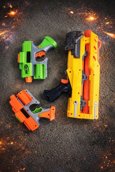3 puști de jucărie Nerf