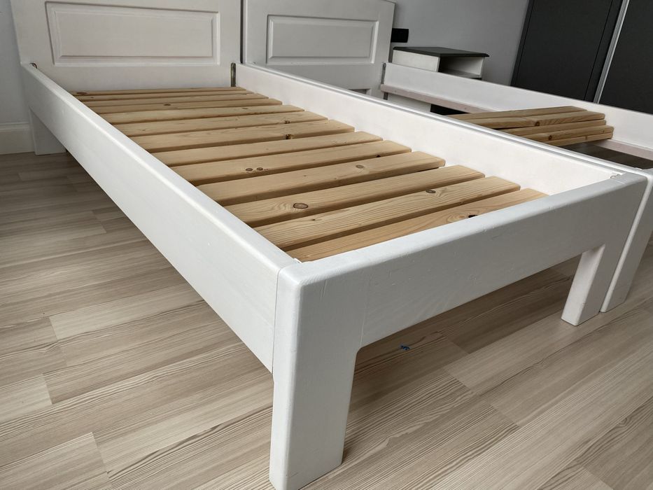 Pat single, lemn masiv, 200x90