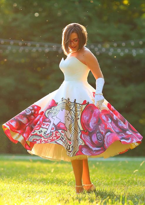 Rochie de mireasă pictată manual