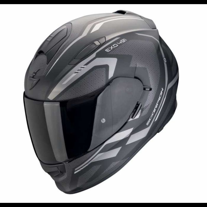 Каска SCORPION EXO-491 KRIPTA Matt Black-Silver