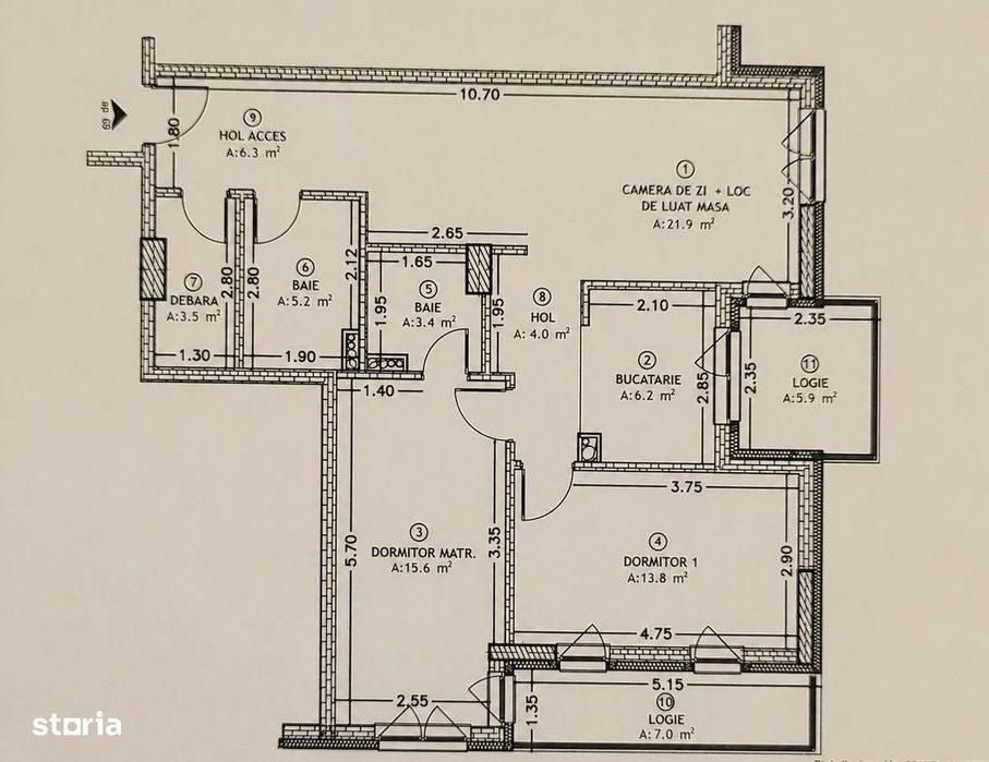 apartament cu 3 camere,2 balcoane,parcare,zona Vivo