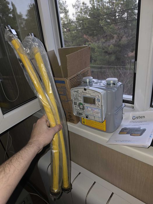 Скидка! Новый газовый счетчик OSTEN TEGH-G2,5 + 2 шланга