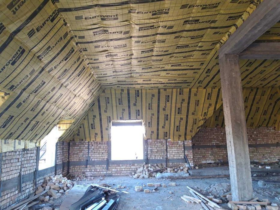 Утепления мансарду под ключ, мин вата, стекловата, базальт,