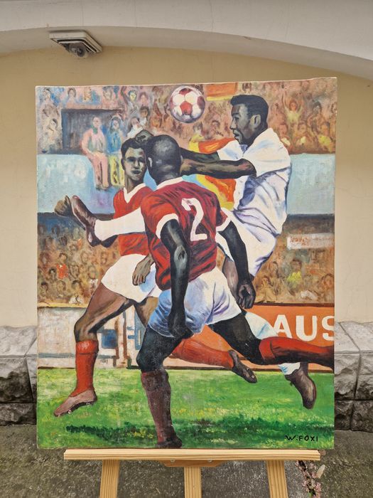 Страхотна антикварна картина масло върху платно