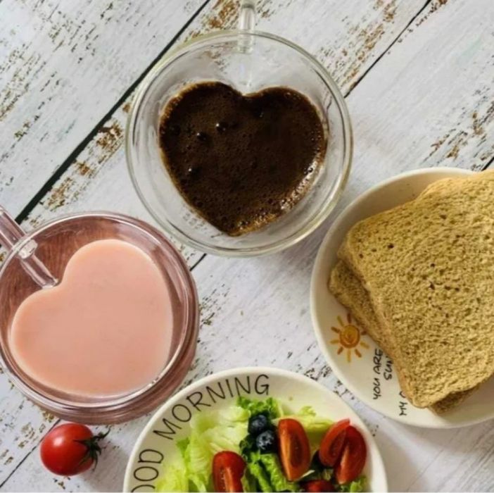 Чаша за кафе Сърце Двойно дъно Двустенна