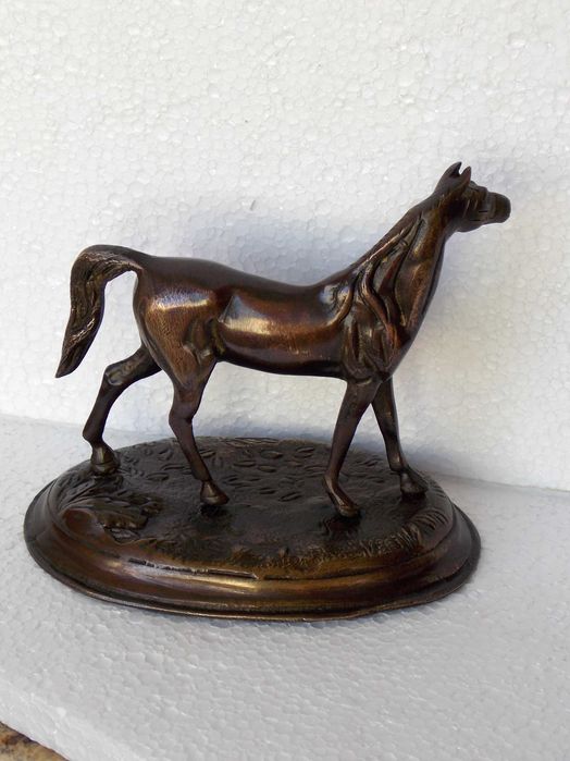 statueta veche patina bronz lucrata manual arta antichitati handmade