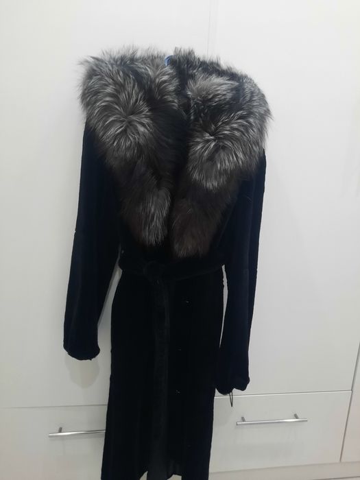 Шуба бобер, чернобурка ворот, 46