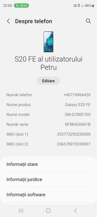 Vând sau schimb cu iPhone s20 fe
