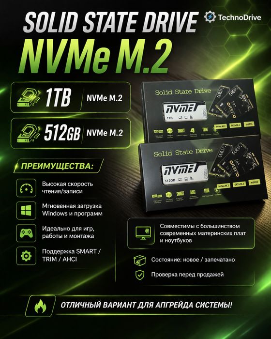 !SSD Nvme M.2 1TB и 512Gb