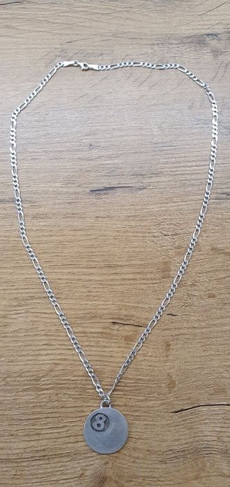 Lanț argint 925 cu pandantiv 925 bilă neagră 8