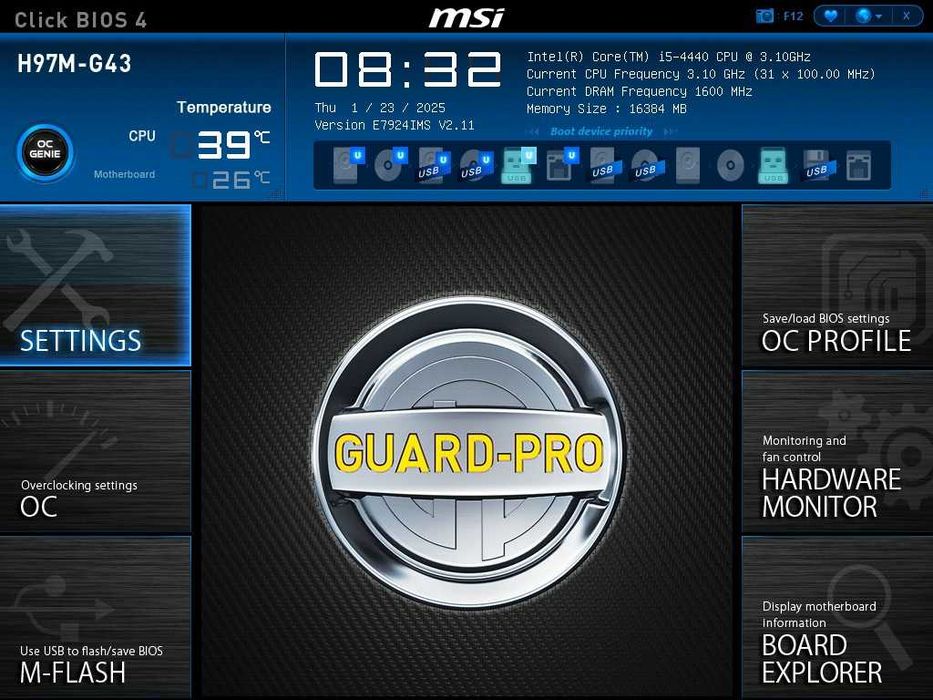 Дъно Дънна платка MSI H97M-G43 1150 DDR3 M.2 OVERCLOCK