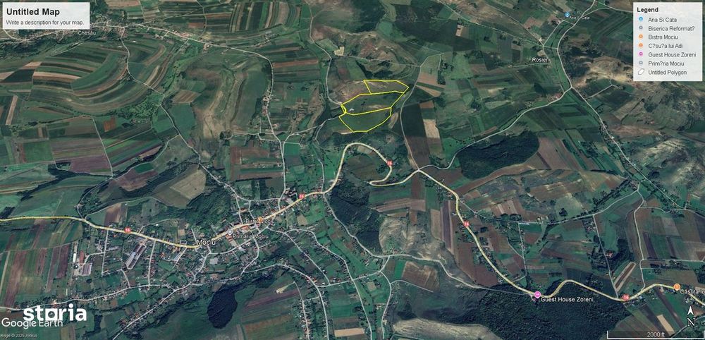 Vand teren 20.75 ha Mociu jud Cluj